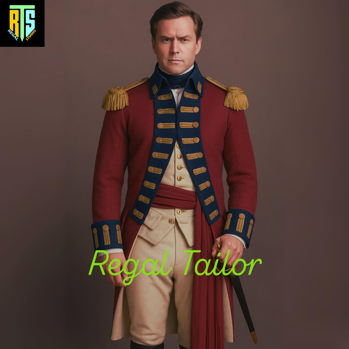 British 18th Century King Regiment Coat - Officer Uniform - Men Wool Coat - Military Uniform Jacket - British Soldiers Uniform - Custom Size