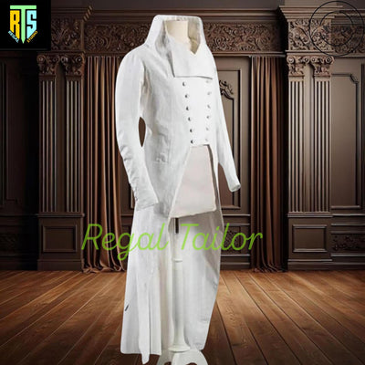 Christmas Regency Tailcoat - White Wool - Victorian Military Jacket | Custom Made Tailcoat | Festive Attire | Historical Costume