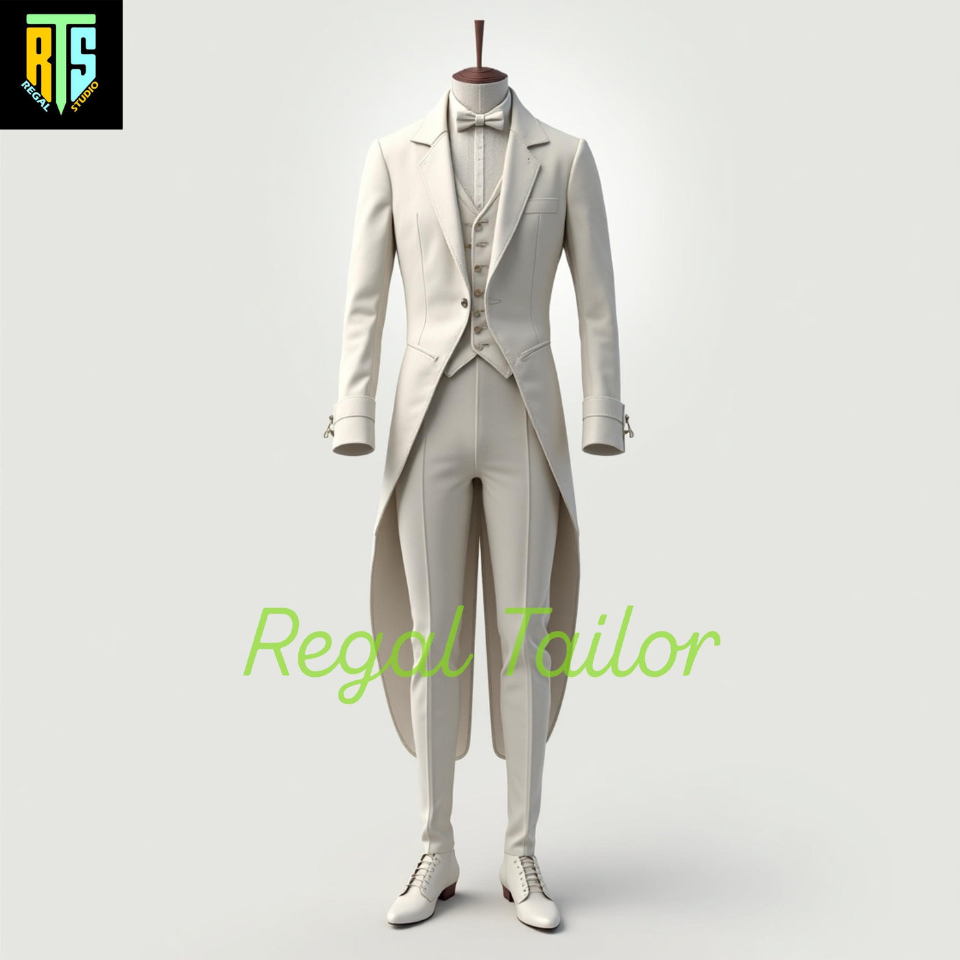 Elegant Men's Regency Tailcoat Ensemble with Waistcoat and Trousers – Classic 18th Century Formalwear with Elegant Long Tails - Regency Suit