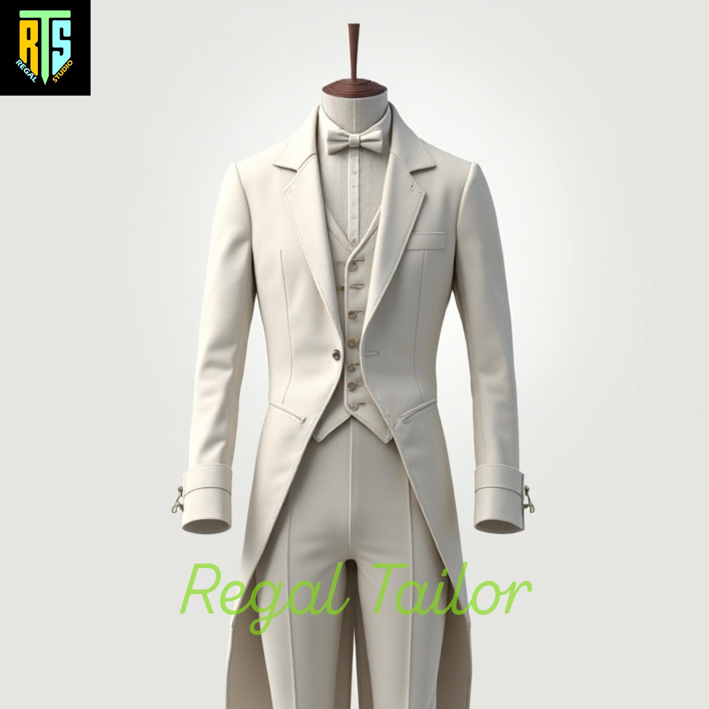 Elegant Men's Regency Tailcoat Ensemble with Waistcoat and Trousers – Classic 18th Century Formalwear with Elegant Long Tails - Regency Suit