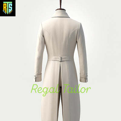 Elegant Men's Regency Tailcoat Ensemble with Waistcoat and Trousers – Classic 18th Century Formalwear with Elegant Long Tails - Regency Suit