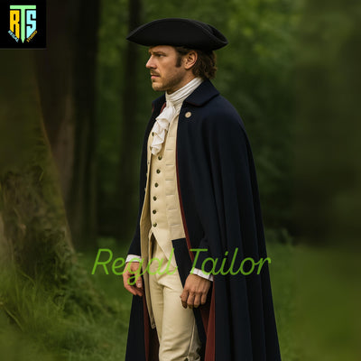 George Washington Uniform - Men 1770s American Revolution War Jacket - Halloween Costume - Historical 18th Century Reenactment Outfit