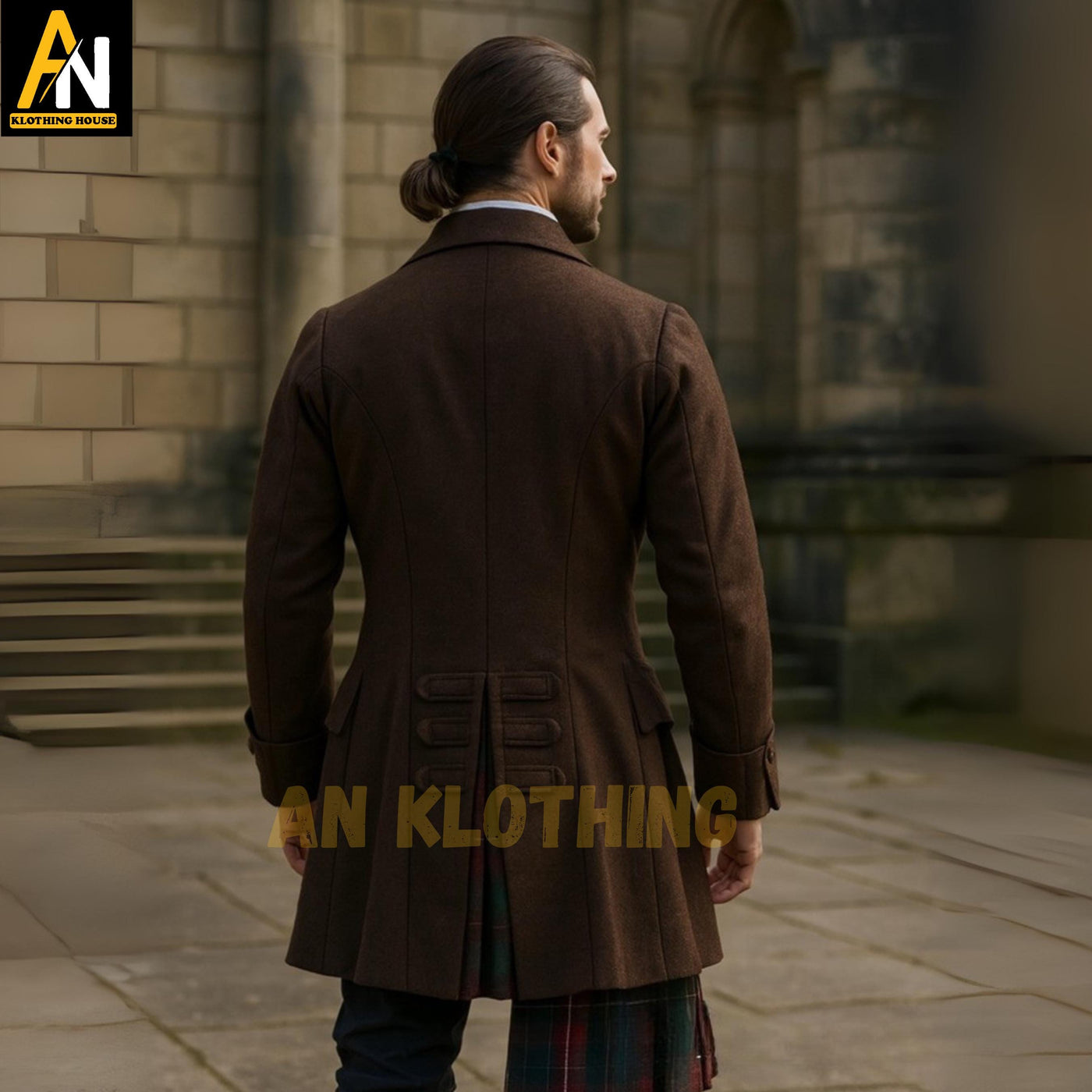 Pirate-Inspired Brown Long Coat Outfit – Historical Renaissance Coat and Vest Set for Cosplay Reenactment - Theatrical Performance Costume