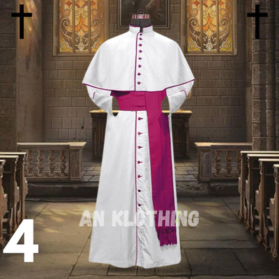 Catholic White Priest Cassock with Sash - Traditional Clergy Vestment - Liturgical Robe -Priest Church Attire Clergy Cassock - Custom Size