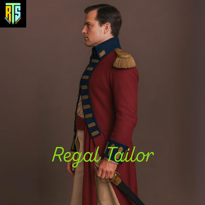 British 18th Century King Regiment Coat - Officer Uniform - Men Wool Coat - Military Uniform Jacket - British Soldiers Uniform - Custom Size